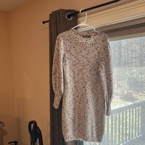 Cozy Knit Sweater Dress - Cream